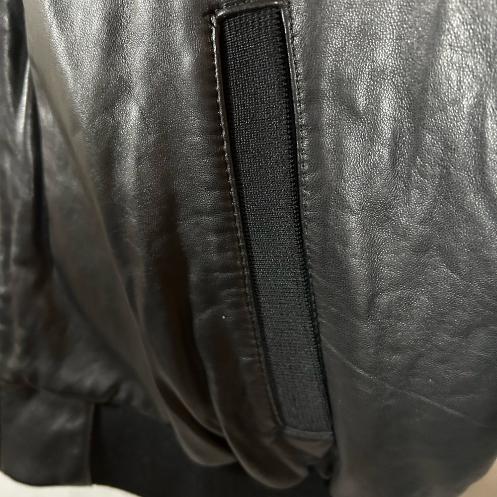 Knoles & Carter Italian lamp skin leather bomber jacket  removable inner liner - Picture 5 of 15